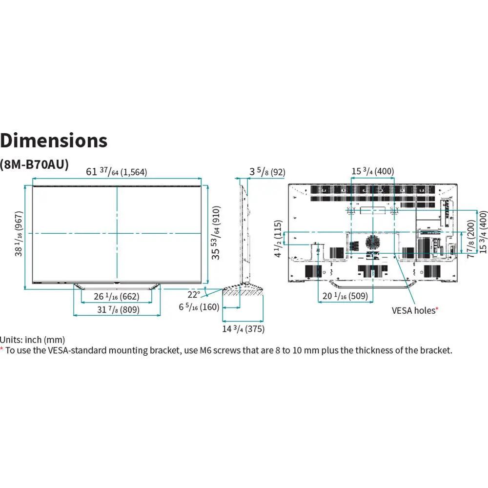 Sharp 8M-B70AU 70" 8K Display Sharp USA