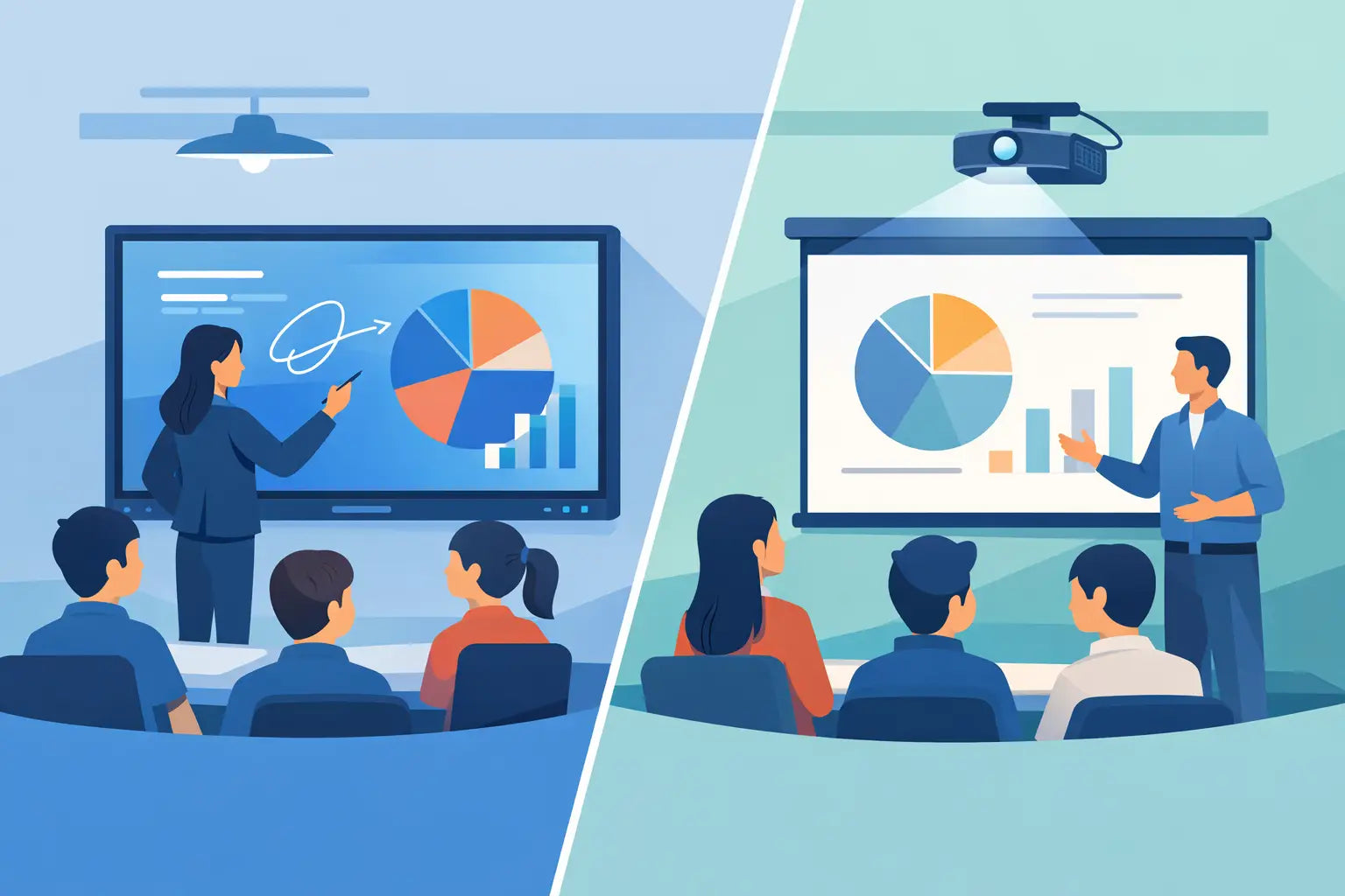 Interactive Display vs Projector Classroom