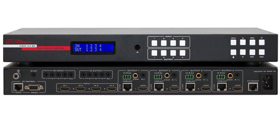 Hall Technologies HSM-44-BX 4K 4X4 HDMI Matrix Switch