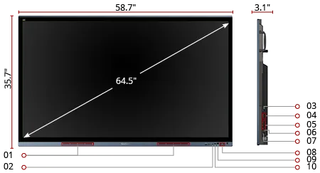 ViewSonic 65-inch 4K Interactive Flat Panel Display with PCAP Touchscreen Technology
