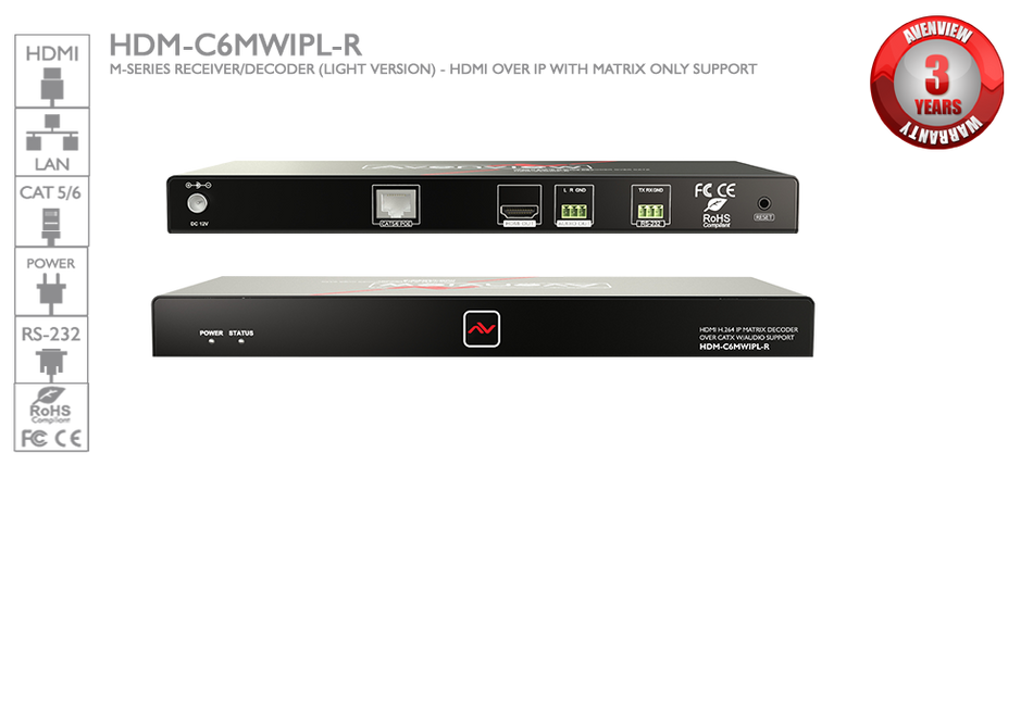 Avenview M-Series Receiver/Decoder - HDMI over IP