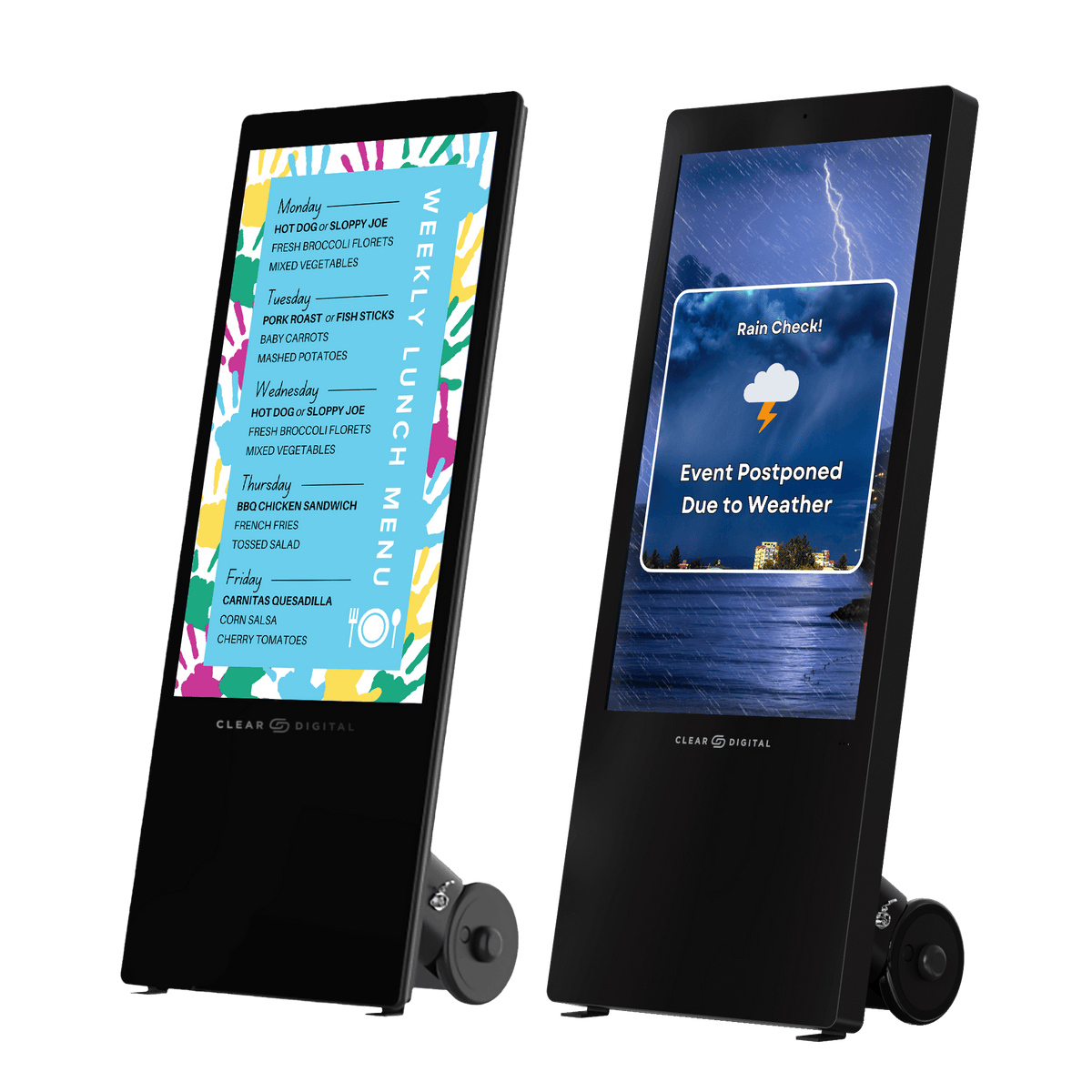 Clear Digital Evo Tall Mobile Digital Signage Display - Protech Projection Systems