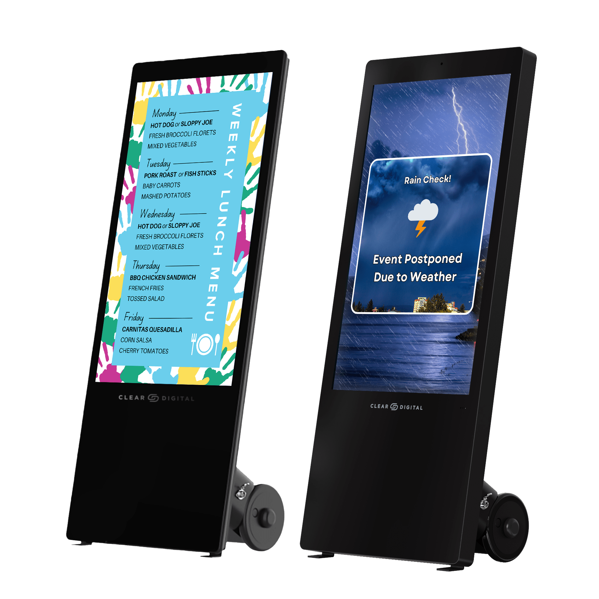 Clear Digital Evo Tall Mobile Digital Signage Display - Protech Projection Systems