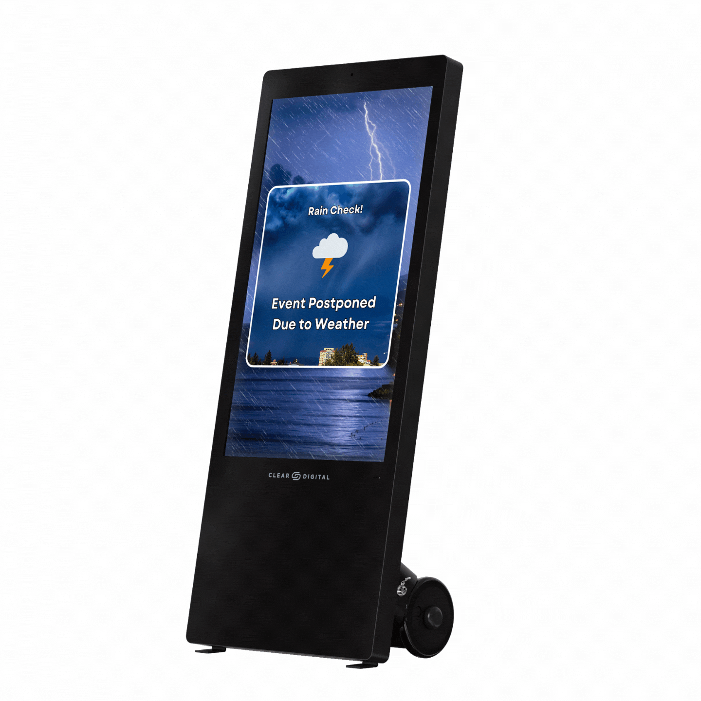 Clear Digital Evo Tall Mobile Digital Signage Display: Portable, HD, Long-Lasting Battery