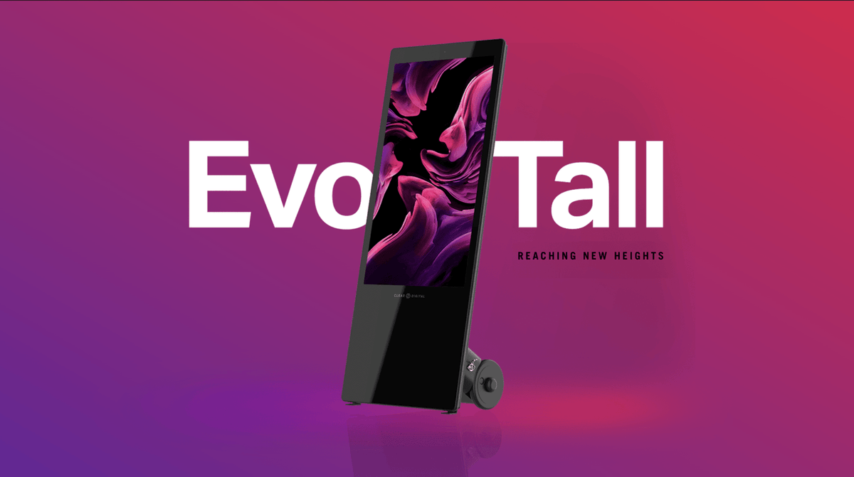 Clear Digital Evo Tall Mobile Digital Signage Display - Protech Projection Systems