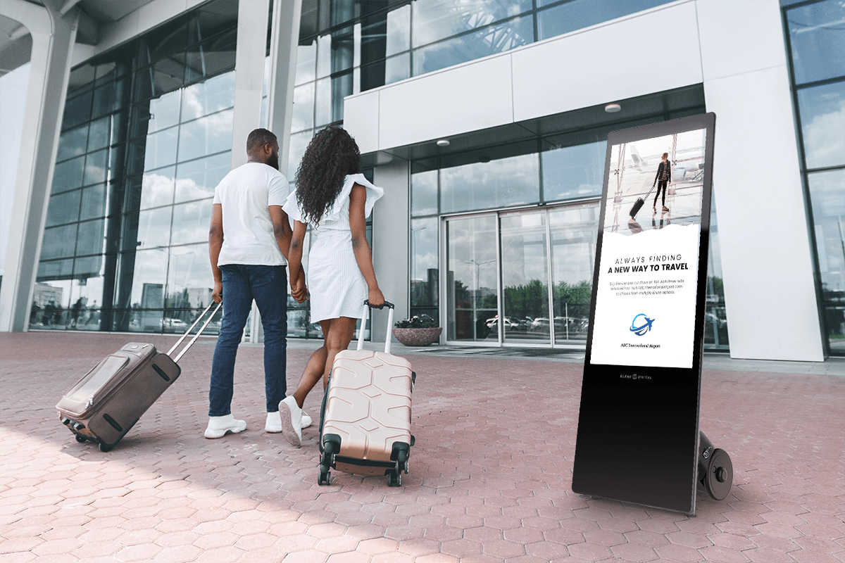 Clear Digital Evo Tall Mobile Digital Signage Display - Protech Projection Systems