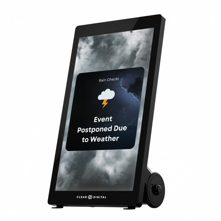 Clear Touch 43-inch Evo Roll Portable Digital Signage Display, IP54 Rated, 1000 Nits