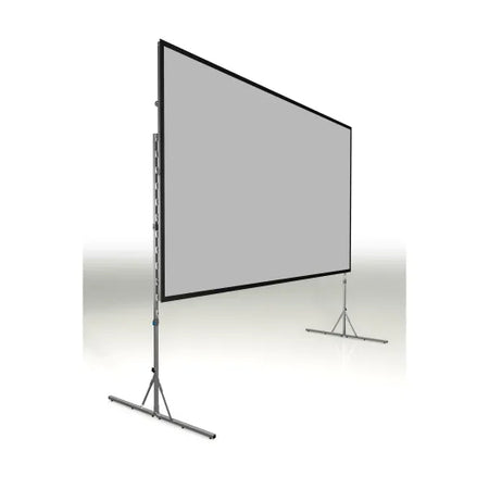 Da-Lite 88609K Fast-Fold Deluxe Screen System, 77.5" x 138.5", features a sturdy folding frame with a neutral gray screen.