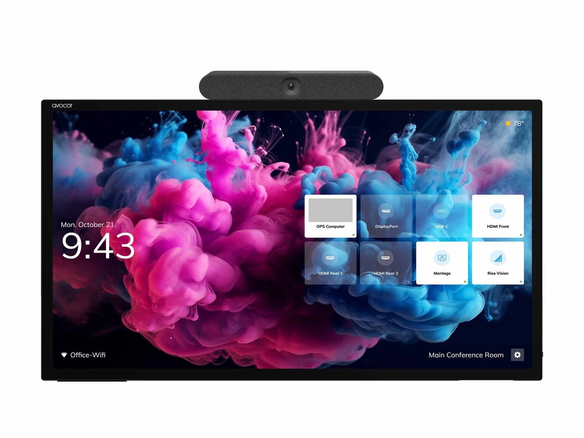 Avocor CollabTouch With Logitech Rally Bar 55" 65" 75" 86" 105" 4K UHD Interactive Display