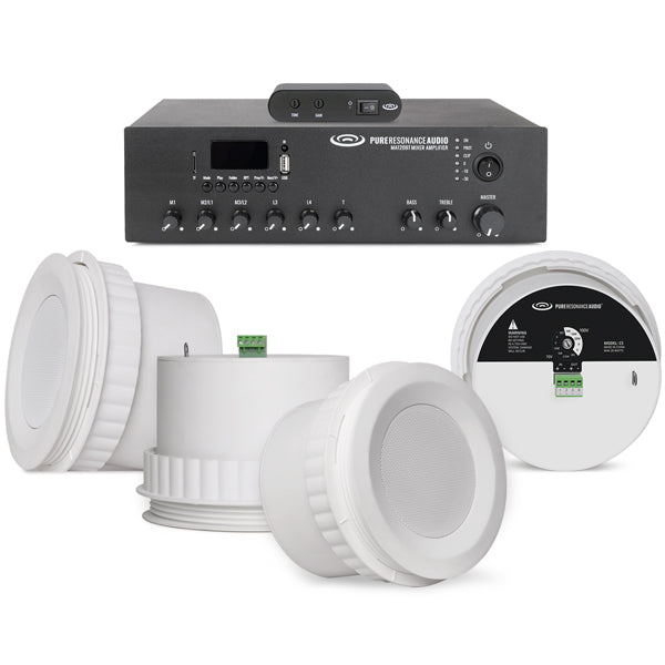 Pure Resonance Audio SMSS-8C5MA120BTSMG1 8 C5 4" 70V Ceiling Speaker Sound Masking System