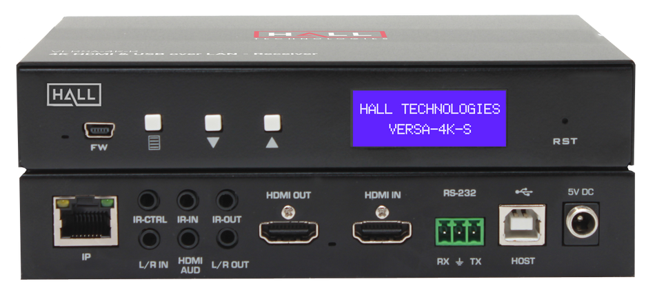 Hall Technologies VERSA-4K-S 4K Video & USB Extension over IP