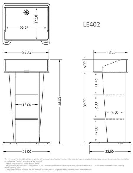 AVFI LE402 Slim Modern Presentation Lectern