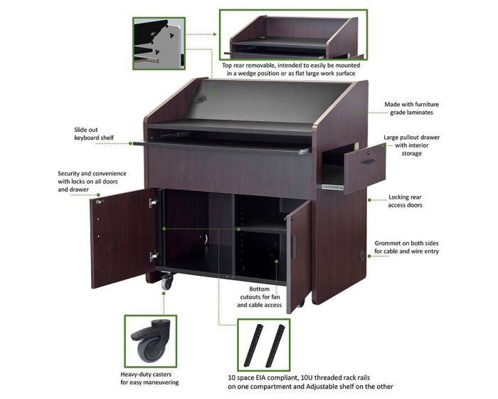 AVFI PD3002 Mobile Multimedia Presentation Podium