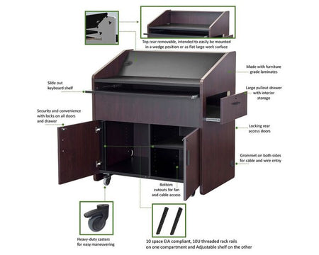 AVFI PD3002 Mobile Multimedia Presentation Podium
