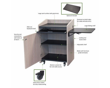 AVFI PD3003 Mobile Multimedia Presentation Podium