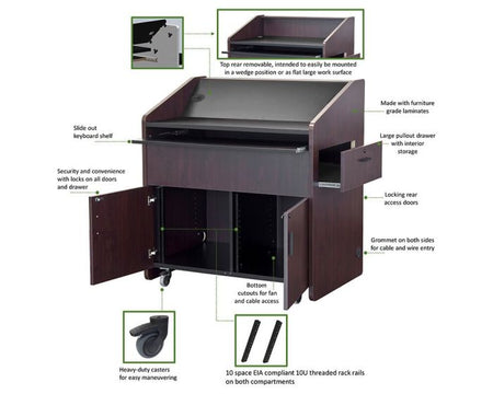 AVFI PD3007 Dual Rack Mobile Multimedia Podium