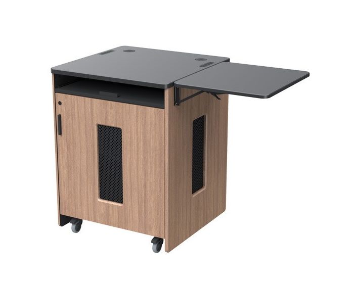 AVFI PD5103 Mobile Podium with 14-Space Rack