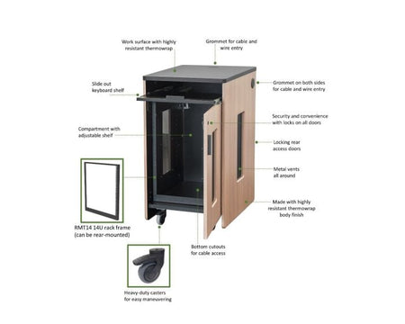 AVFI RK5105 14U Mobile Rack