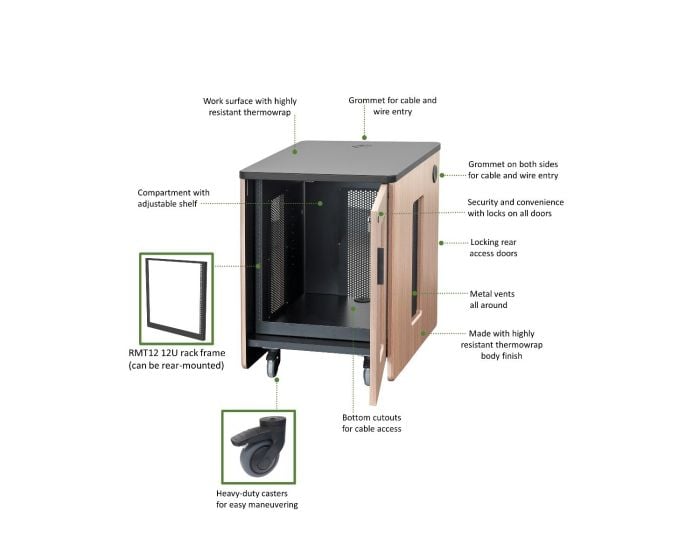 AVFI RK5106 12U Mobile Rack