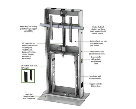 AVFI LFT7000FS Height-Adjustable AV Stand Grey