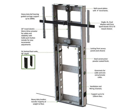 AVFI LFT8800WM-XL Heavy-Duty Wall Mounted Display Stand for 65-90 Inch Displays