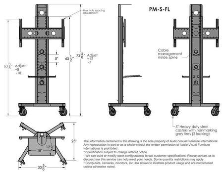 AVFI PM-S-FL Heavy Duty Mobile Display Stand