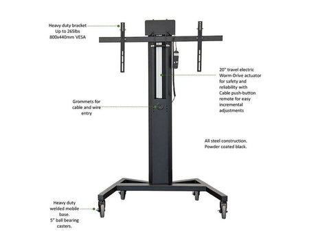 AVFI PM-XFL-LIFT Mobile Electric Lift Display Stand Black