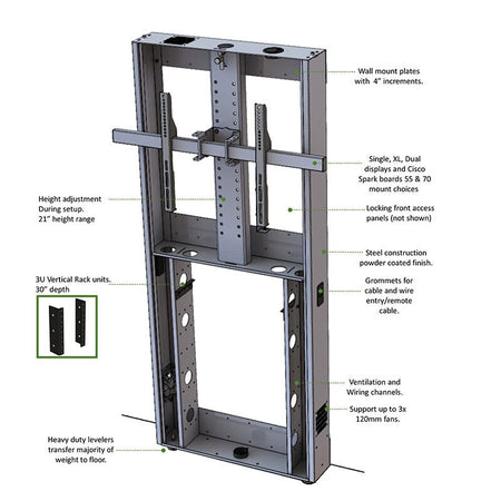 AVFI TP4000WM Series Wall-Mounted TV Stand Black