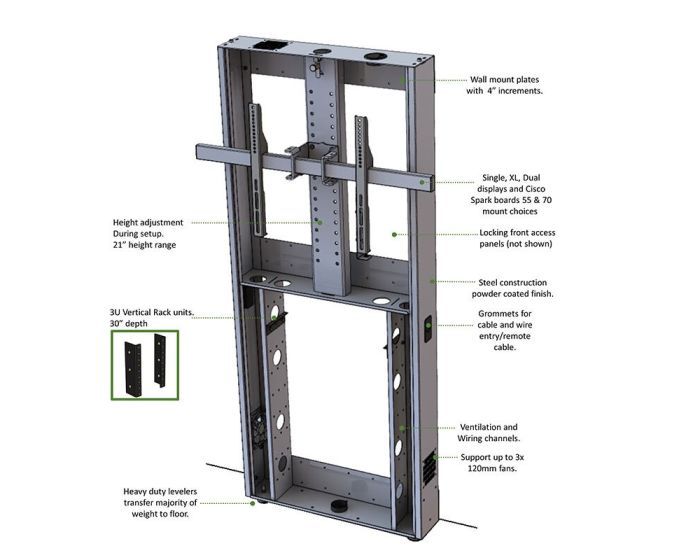 AVFI TP4000WM Series Wall-Mounted TV Stand Black