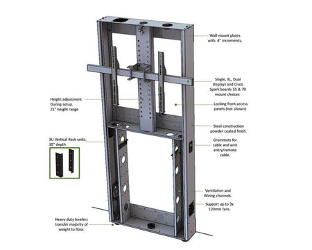 AVFI TP4000WM Series Wall-Mounted TV Stand Black