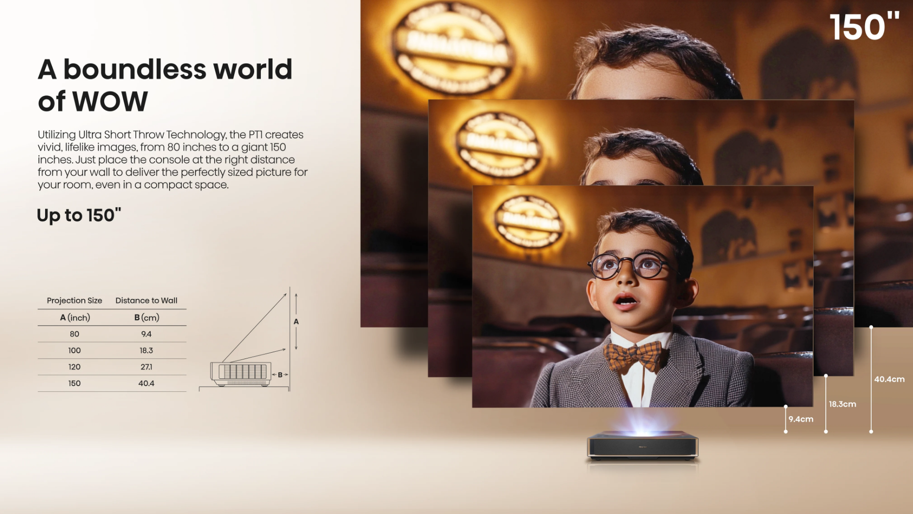 Hisense PT1 4K UHD Triple Laser Ultra Short Throw Projector