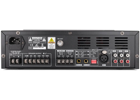 Back view of the Pure Resonance Audio SMSS-8C5MA120BTSMG1 sound masking system, featuring multiple connections and speaker outputs.