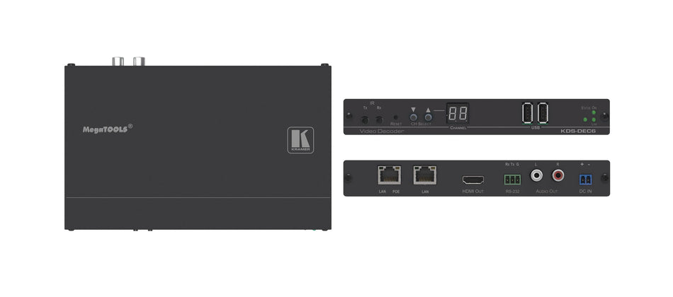Kramer KDS-DEC6 4K60 4:2:0 HDCP 2.2 AVoIP Video Decoder