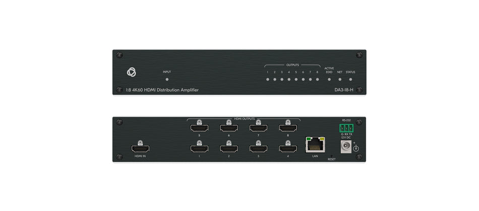 Kramer DA3-18-H 1:8 4K HDR HDMI Distribution Amplifier