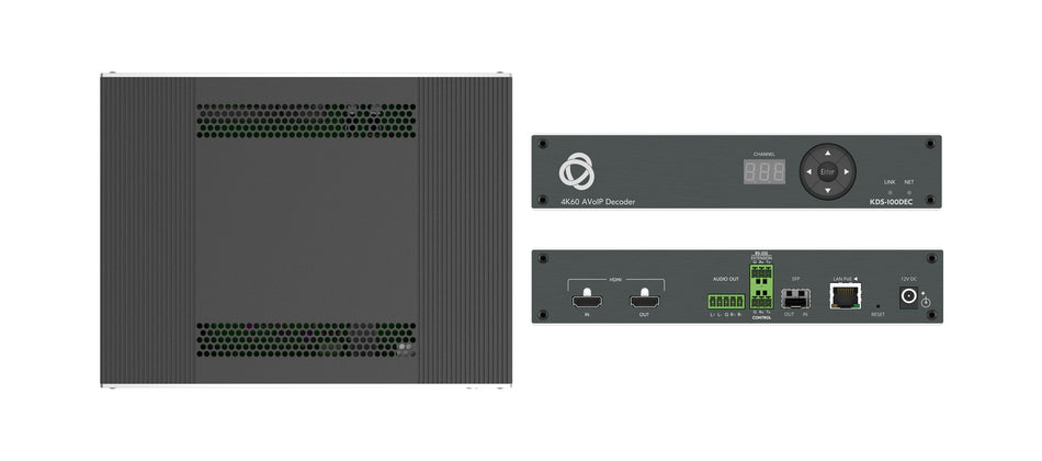 Kramer KDS-100DEC Open-Standard 4K AVoIP Decoder with Ultra-Low Latency