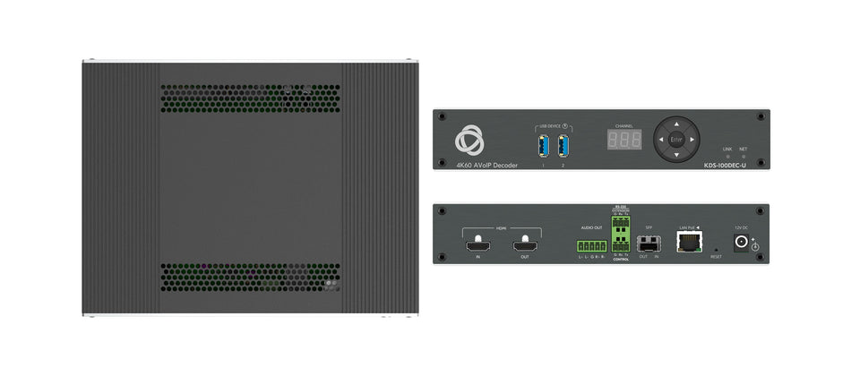 Kramer KDS-100DEC-U Open-Standard 4K AVoIP Decoder with Ultra-Low Latency