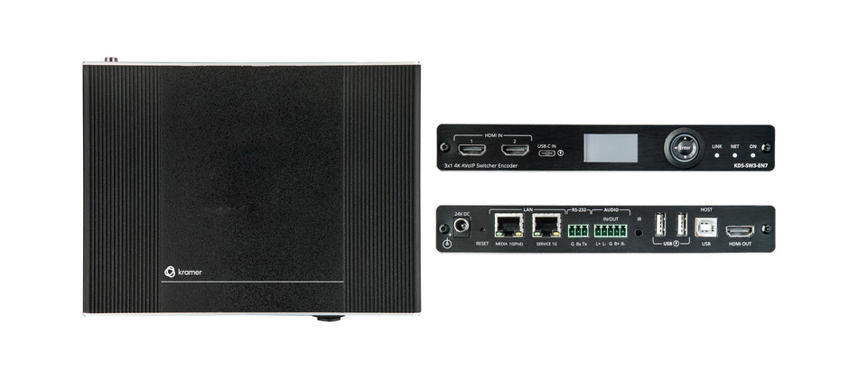 Kramer KDS-SW3-EN7 4K AVoIP Encoder Switcher with Dante over 1GbE