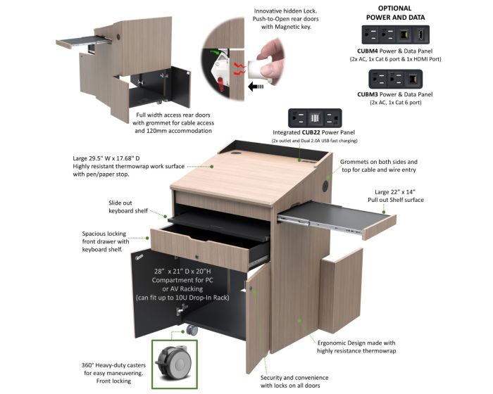 AVFI LEX230 Educational Multimedia Lectern