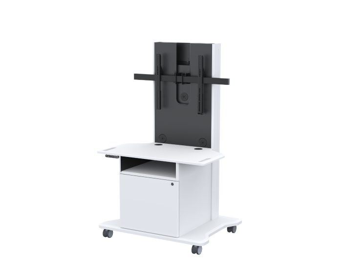 MC26LFT-S Electric Lift Mobile Cart with Single TV Mount