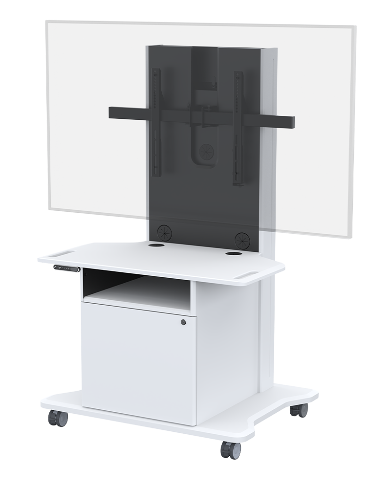 MC26LFT-S Electric Lift Mobile Cart with Single TV Mount