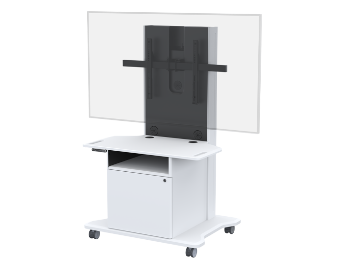 MC26LFT-S Electric Lift Mobile Cart with Single TV Mount
