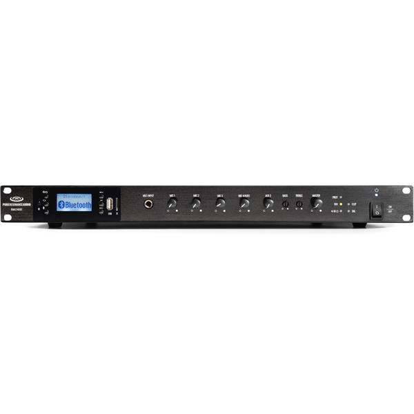 Pure Resonance Audio RMA240BT 5-Channel Rack Mount Mixer Amplifier Bluetooth 70V 240W