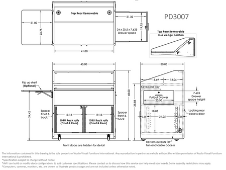 AVFI PD3007 Dual Rack Mobile Multimedia Podium