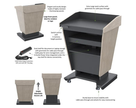 AVFI PDDL31 Height Adjustable Diplomat Podium Plus