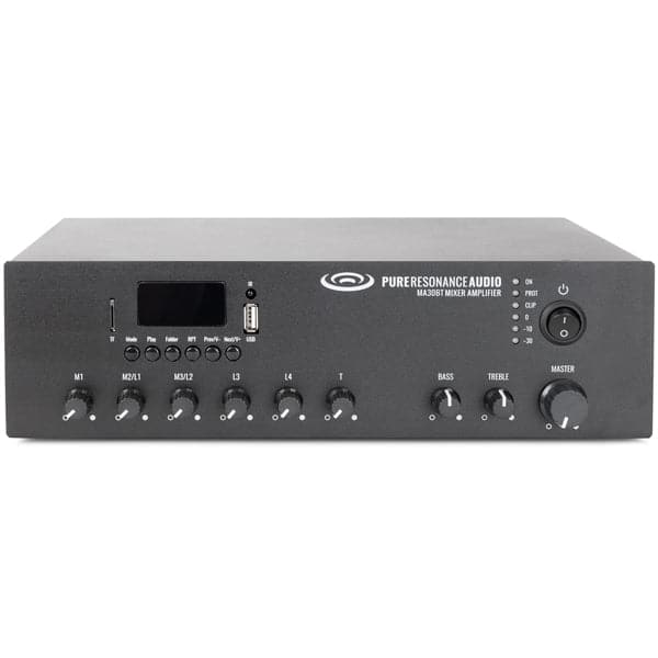 Pure Resonance Audio MA30BT 7-Channel Mixer Amplifier Bluetooth 70V 30W