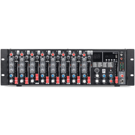 Pure Resonance Audio MX9 9-Channel Rack Mount Mixer Bluetooth Effects 3U