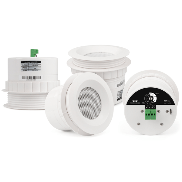 Pure Resonance Audio C3 3" 70V Ceiling Mount Speaker 4-Pack