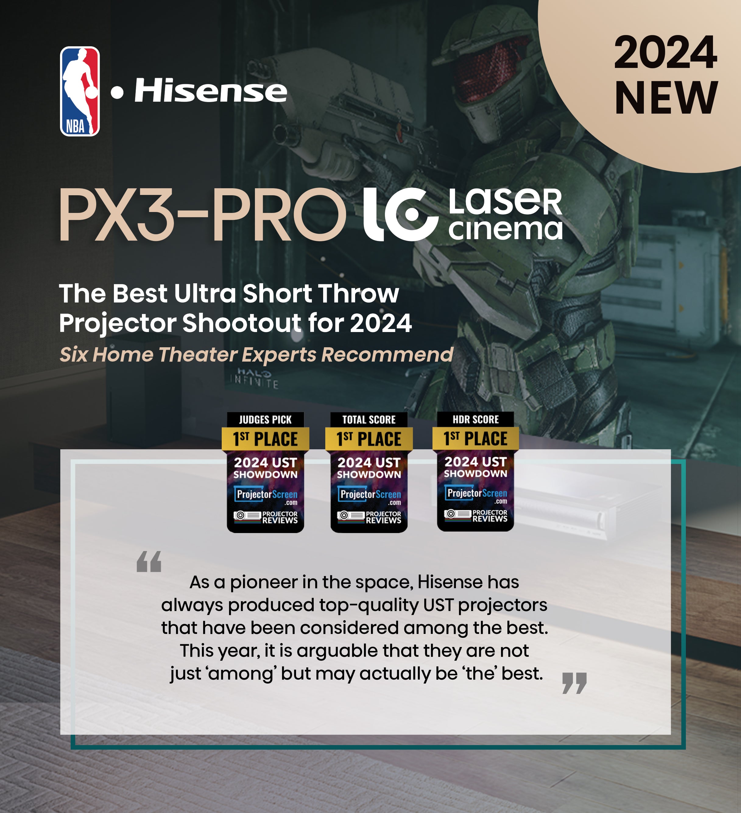 Hisense PX3-PRO 4K UHD Triple Laser Home Theater UST Projector