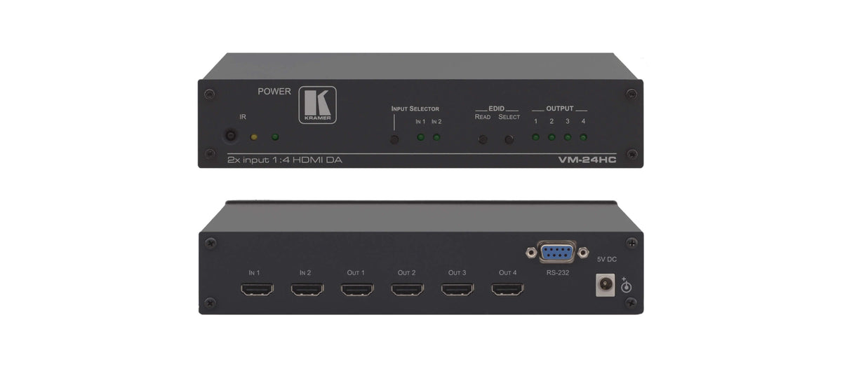 Kramerav Kramer VM-24HC 2x1:4 Compact HDMI Switchable Distribution Amplifier ...